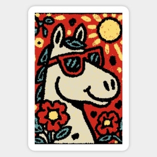 Folk Art Horse | Grandma Pop Art Sticker